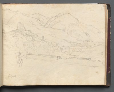 Album avec des vues de Rome et des environs, études de paysage, page 42a : Paysage romain - Franz Johann Heinrich Nadorp