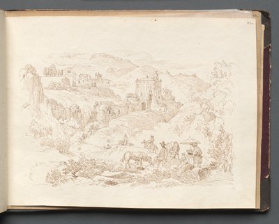 Album avec des vues de Rome et des environs, études de paysage, page 43a : Paysage romain - Franz Johann Heinrich Nadorp