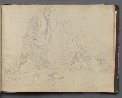 Album avec vues de Rome et des environs, études de paysages, page 45a : Paysage rocheux - Franz Johann Heinrich Nadorp