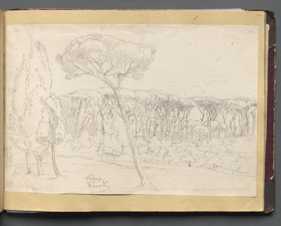 Album avec des vues de Rome et des environs, études de paysage, page 46a: Frascati - Franz Johann Heinrich Nadorp