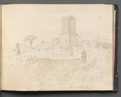 Album avec vues de Rome et des environs, études de paysages, page 47a : Torre del Nero, Rome - Franz Johann Heinrich Nadorp