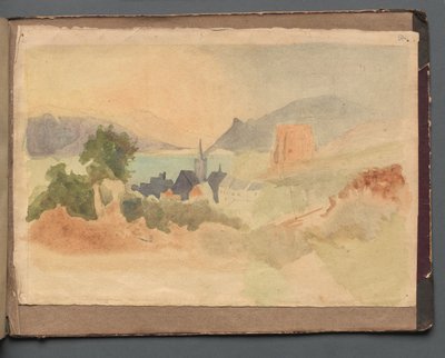 Album avec des vues de Rome et des environs, études de paysage, page 54a : Paysage romain - Franz Johann Heinrich Nadorp