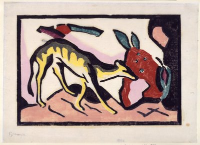 Fabeltier (Beilage zur Luxusausgabe des Almanachs Der Blaue Reiter) - Franz Marc
