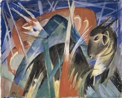 Animaux de fable I Composition avec animaux I, 1913 - Franz Marc