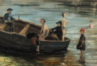 Enfants dans un bateau - Franz Marc