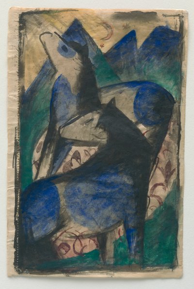 Deux chevaux bleus. - Franz Marc