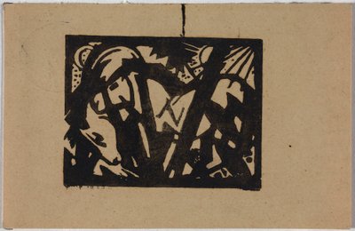 Poulain sauvage, carte postale de Sindelsdorf à Wassily Kandinsky à Munich - Franz Marc