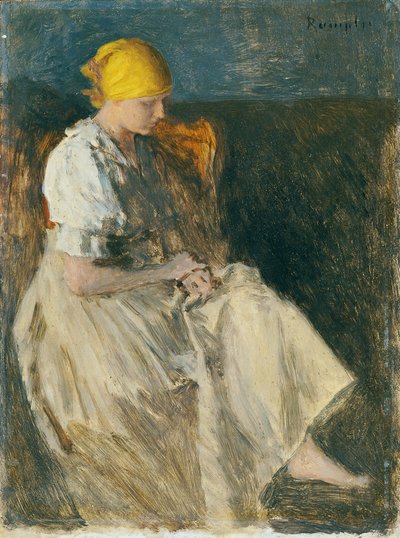 Jeune fille assise - Franz Rumpler