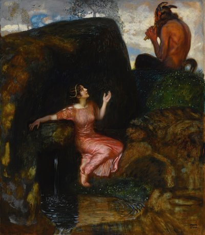 À la source Nymphe écoutant - Franz Stuck Ritter von