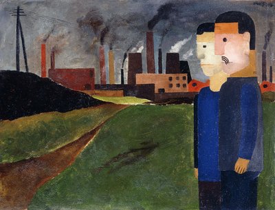 Industrielandschaft mit Arbeitern - Franz W. Seiwert