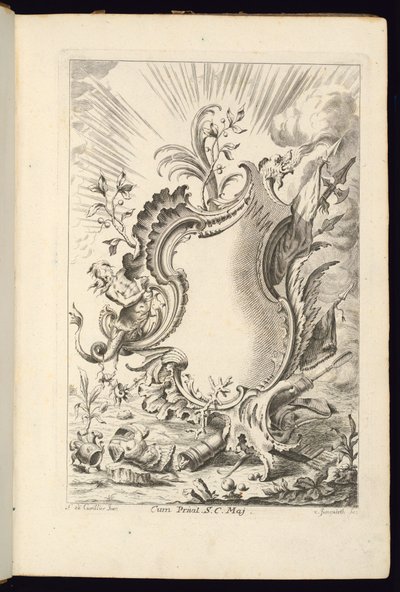 Cartouche avec dragon, Livre de cartouches pour différents usages - Franz Xaver Andreas Jungwierth