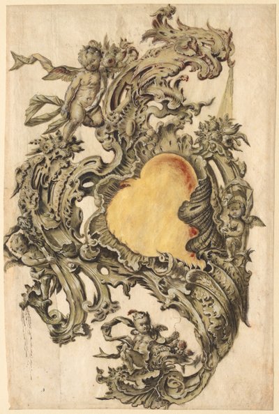 Cartouche avec putti - Franz Xaver Habermann