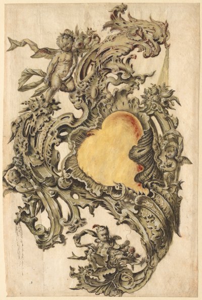 Cartouche avec putti, seconde moitié des années 1700 - Franz Xaver Habermann