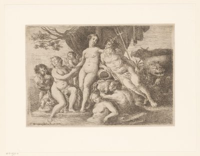 Neptune et Amphitrite parmi des nymphes et des tritons se baignant - Franz Xaver Wagenschon