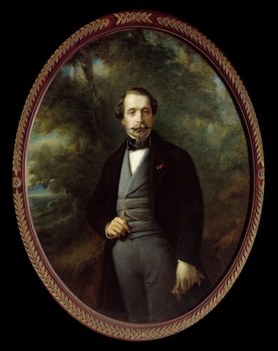Portrait en pied de Napoléon III (1808 - 1873). Peinture de François Xavier (Franz Xaver) Winterhalter (1806-1873), huile sur toile 110x140 cm, Ec. All. - Franz Xaver Winterhalter