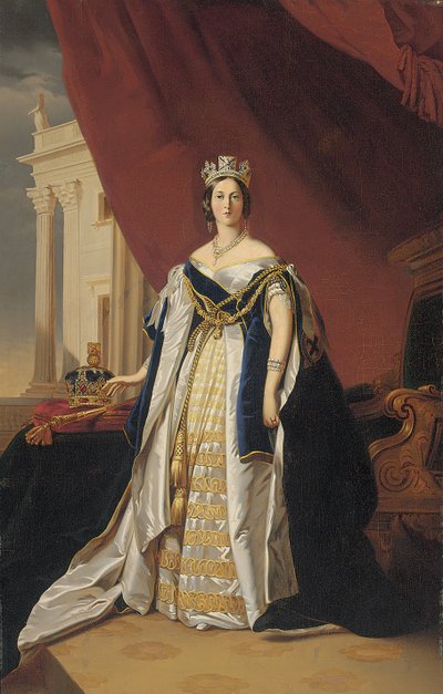 Portrait de la reine Victoria en robes de couronnement - Franz Xaver Winterhalter