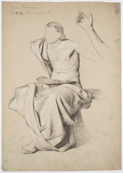 Étude de figures pour la peinture de plafond "Récitation" au théâtre municipal de Reichenberg/Liberec - Franz von Matsch