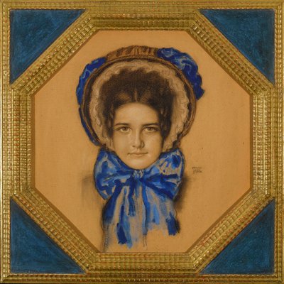 Marie avec un chapeau (type capot) - Franz von Stuck