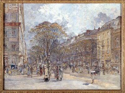 French: Le boulevard des Italiens, aspect du matin - Frederic Anatole Houbron