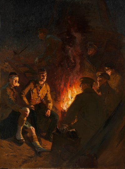 Quelque part au front, soldats autour d