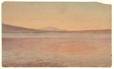 Vue lointaine des monts Katahdin et Traveller depuis le lac Millinocket - Frederic Edwin Church