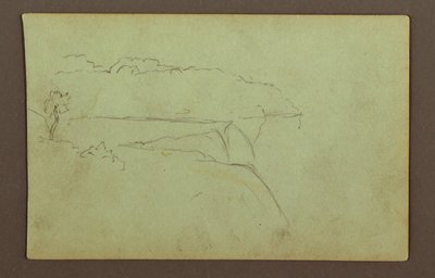 Dessin, Chutes américaines sous un ciel nuageux, rivière Niagara, peut-être 1856 - Frederic Edwin Church
