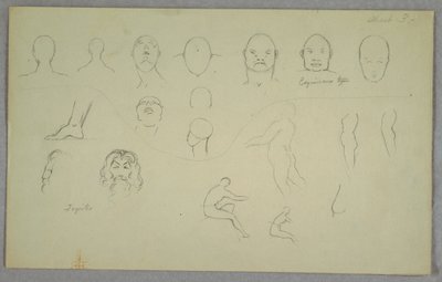 Dessin, études anatomiques, 1865-70 - Frederic Edwin Church