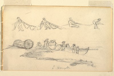 Dessin, bateau avec femme et enfants, juillet-août 1858 - Frederic Edwin Church