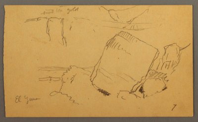Dessin, Rochers, février peut-être 1868 - Frederic Edwin Church