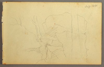 Dessin, Rochers parmi les arbres, 1844 - Frederic Edwin Church