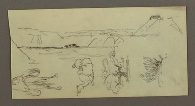 Dessin, Stuides de chameaux, buisson d