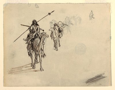 Dessin, caravane sur mars, février 1868 - Frederic Edwin Church