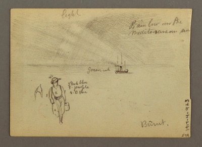 Dessin, Château au bord de l