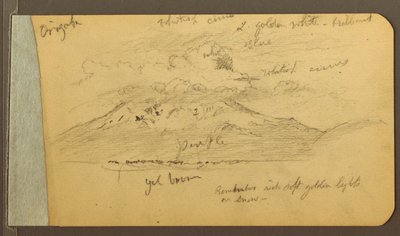 Dessin, montagnes couvertes de nuages, 1889 - Frederic Edwin Church