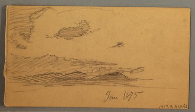 Dessin, Nuage sur les collines, peut-être 1875 - Frederic Edwin Church
