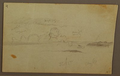 Dessin, Nuages sur la chaîne de collines, 1863 - Frederic Edwin Church
