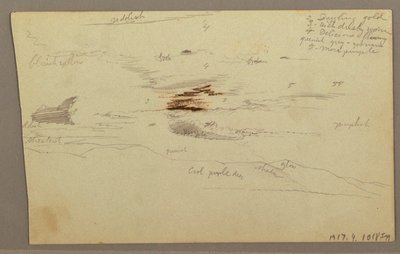 Dessin, Nuages sur la chaîne de collines, 1863 - Frederic Edwin Church
