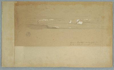Dessin, Ciel nuageux sur un terrain vallonné et boisé, peut-être 1857 - Frederic Edwin Church