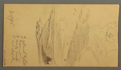 Dessin, ciel nuageux sur des montagnes, 19 juillet 1866 - Frederic Edwin Church