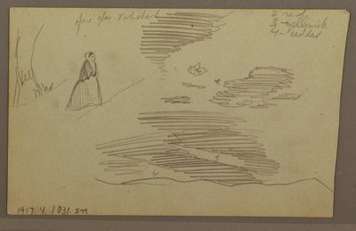 Dessin, ciel nuageux, peut-être années 1860 - Frederic Edwin Church
