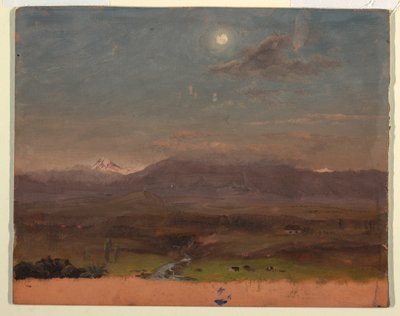 Dessin, Colombie ou Équateur, montagnes, clair de lune, 1853 ou 1857 - Frederic Edwin Church