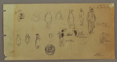 Dessin, croquis de costumes et de figures, peut-être 1869 - Frederic Edwin Church