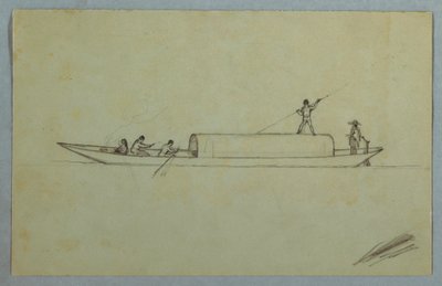 Dessin, canoë couvert, probablement sud-américain, 1853 ou 1857 - Frederic Edwin Church