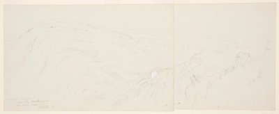 Dessin, vue lointaine de Damas, Syrie, 7 mai 1868 - Frederic Edwin Church