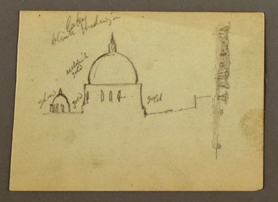 Dessin, Dômes de la basilique Saint-Pierre (vus du nord), Rome, Italie, janvier 1869 - Frederic Edwin Church