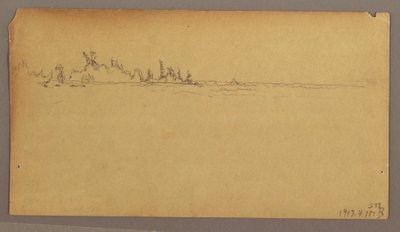 Dessin, Double Rainbow over the Falls, Niagara River, peut-être 1858 - Frederic Edwin Church