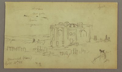 Dessin, façade du Parrelorium, 28 avril 1868 - Frederic Edwin Church