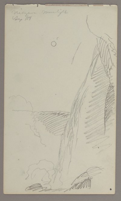 Dessin, Chutes au clair de lune, 1858 - Frederic Edwin Church
