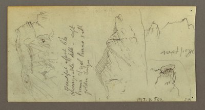 Dessin, personnage montant un chameau, chameau assis, peut-être 1868 - Frederic Edwin Church