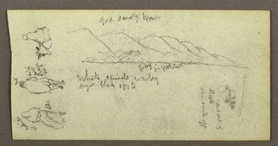 Dessin, étude de figure, chaîne de montagnes, peut-être 1868 - Frederic Edwin Church